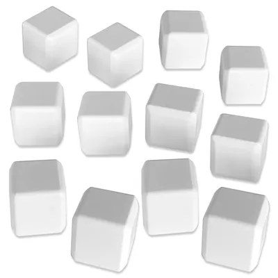 Produktbild von 12er Set Eiswürfel Wiederverwendbar | Dauereiswürfel Keramikeiswürfel | Keramik Kühlsteine | Party Eis Würfel Quadrat