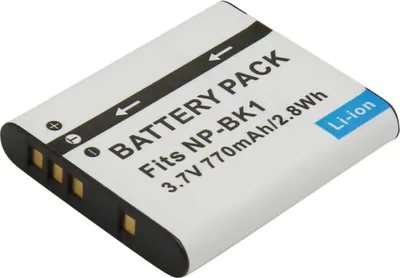 Image de Avizar, Sony NP-BK1 Batterie lithium-ion pour appareil photo 3,7V 770mAh, blanc