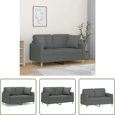 Produktbild von The Living Store 2-Sitzer-Sofa mit Zierkissen Dunkelgrau 120 cm Stoff
