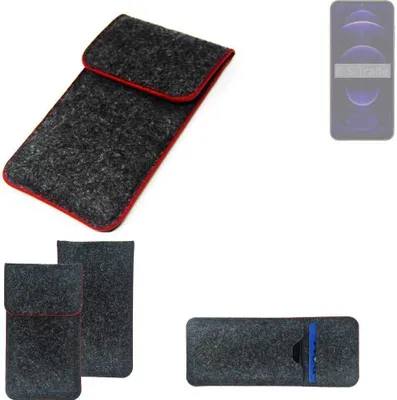 Produktbild von K-S-Trade Handy Schutz Hülle kompatibel mit Hotwav Note 13 Pro Schutzhülle Handyhülle Filztasche Pouch Tasche Case Sleeve Filzhülle dunkelgrau