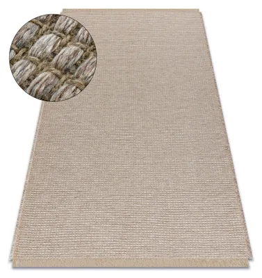 Image de Tapis JUTE 3652 beige / gris une couleur - jute, tissé à plat, franges beige 120x170 cm