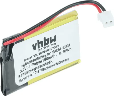 Produktbild von vhbw Akku kompatibel mit SportDog FieldTrainer SD-425 Transmitter, SD-425XS Transmitter Hundehalsband Hunde-Trainer (190 mAh, 3,7 V, Li-Polymer)