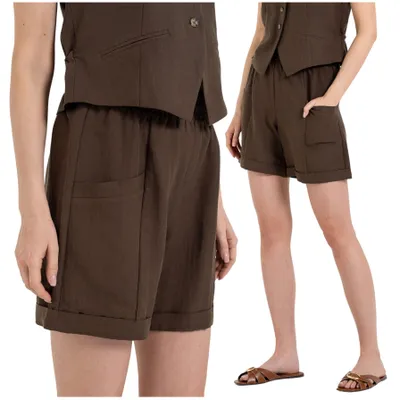 Produktbild von Moraj | Damenhose - Größe XL - Shorts Dunkelbraun - Sommerhose - Viskose Kurze Hose