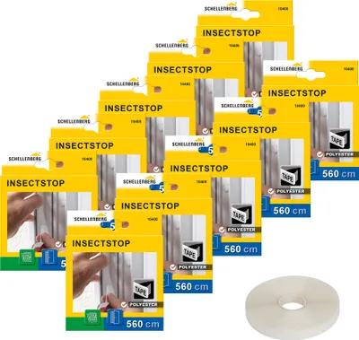 Produktbild von Schellenberg 10er Pack 10400 Befestigungsband für Fliegengitter aus Polyester, semi-transparent, Bandlänge 5,6 m