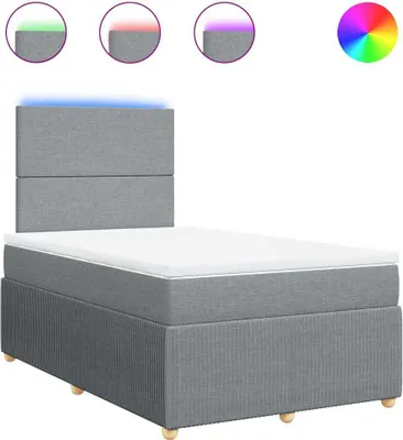 Immagine prodotto di vidaXL Letto a molle con materasso grigio chiaro 120x190 cm in tessuto