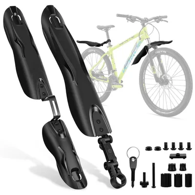 Immagine prodotto di Kit universale parafanghi per bicicletta, adatto a ruote da 24 a 29 pollici, completo di attrezzi