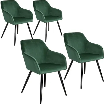 Produktbild von tectake® Esszimmerstuhl Marilyn gepolstert, in Samtoptik 58 x 62 x 82 cm