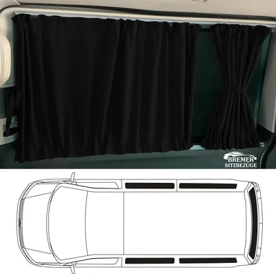 Image de Rideaux sur mesure pour Crafter Mercedes Sprinter W906 L2 (726) en noir