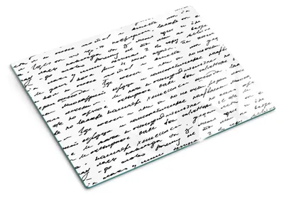 Produktbild von Glas Schneidebrett - 40x30 cm - Küchenbrett - Hartglas - Arbeitsplattenschutz - Servierbrett - Hitzebeständig - Briefmuster