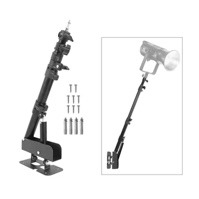 Produktbild von Metall-Lichtstativ zur Wandmontage, dreieckiger Auslegerarm fuer Fotografie, Blitzlicht, Monolight, Softbox, Reflektor, Ringlicht, 180¡ã verstellbar, max. Laenge 100 cm
