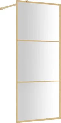 Produktbild von vidaXL Duschwand für Begehbare Dusche mit ESG Klarglas Golden 90x195cm