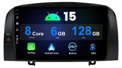 Productafbeelding van Android 15 autoradio met 6G+128G voor 2004-2008, 9 inch touchscreen, GPS, Bluetooth, DAB
