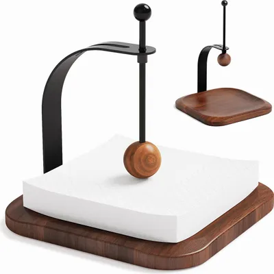 Produktbild von Elegante, quadratische Serviettenbox aus Walnussholz mit Gegengewicht, ideal für Küche, Restaurant, Bar, Büro, Zuhause und Hotel.