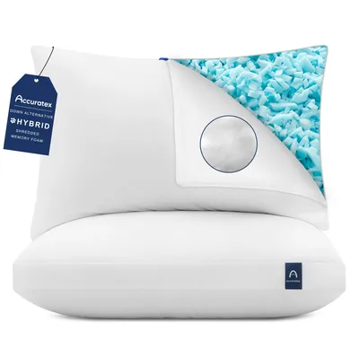 Immagine prodotto di Cuscino per il letto in memory foam ibrido, 40x60 cm, set da 2, con altezza regolabile
