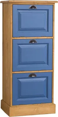 Produktbild von Casa Padrino Landhausstil Kommode Naturfarben / Blau 55 x 40 x H. 126 cm - Möbel im Landhausstil