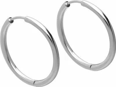 Produktbild von Chirurgenstahl Ohrclicker Creolen Silber Innendurchmesser: 18mm + Designstärke: 2 mm (0,8 mm Stabstärke)mm