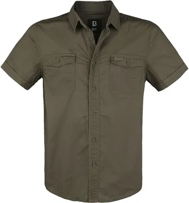 Produktbild von Brandit Kurzarmhemd Herren Roadstar oliv Basics 100% Baumwolle S