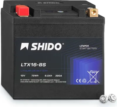 Produktbild von Shido Lithium Motorradbatterie LiFePO4 LTX16-BS 12V