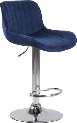Image de Tabouret de bar CLP Lentini en velours, pivotant et réglable en hauteur, gris foncé, piètement chromé