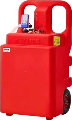 Obrázok produktu pre Fuel Caddy, 32 galónov, prenosná palivová nádrž s elektrickým čerpadlom na palivo 12 V DC 2,5 GPM, 4 ft dodávacou hadicou a automatickým zastavovacím senzorom, adaptérmi na nádrž, vhodná pre naftu a benzín, červená