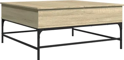Immagine prodotto di Tavolino in rovere Sonoma 95x95x45 cm Materiale a base di legno e metallo