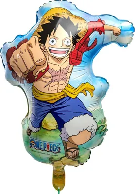 One Piece Folienballon XXL Ruffy 34,6 x 45 cm Party-Deko Tisch-Deko Dekoration Geburtstag Kindergeburtstag Manga-Party Mottoparty Serie Comic Ballon Luftballon Pirat Seeräuber Luffy