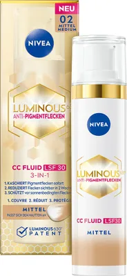Produktbild von NIVEA LUMINOUS630® Anti-Pigmentflecken CC Fluid 3-in-1 02 Mittel LSF30 40ml