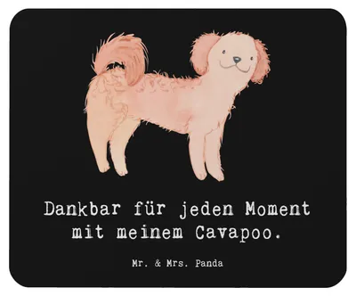 Produktbild von Mr. & Mrs. Panda Mousepad Cavapoo Moment - Schwarz - Geschenk, Mouse Pad, Cavoodle, mousematte, Mauspad, pc