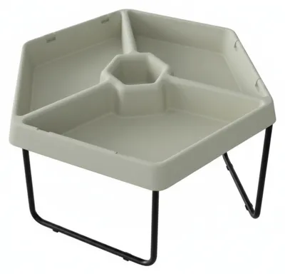 Image de MASTERKIDZ : Table sensorielle hexagonale pour jouer avec le sable et l'eau, avec 3 compartiments et hauteur réglable