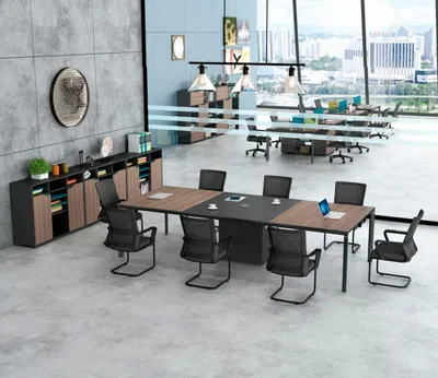Immagine prodotto di Tavolo da conferenza Tavolo da ufficio Tavolo da lavoro Scrivania Legno Nero Grande
