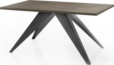 Produktbild von Esstisch Vance im Modern Still, Rechteckig Tisch - Ausziehbar von 140 cm bis 240 cm, Pulverbeschichtete Schwarzen Metallbeine - 140 x 80 cm -  Chicago Beton Grau