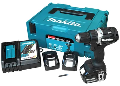 Produktbild von Makita DDF 484 TB3J Akku Bohrschrauber schwarz 18 V 54 Nm Brushless + 3x Akku 5,0 Ah + Ladegerät + Makpac