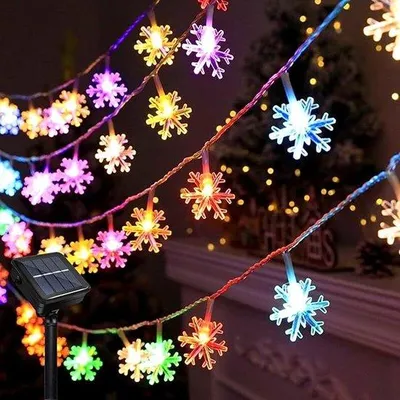 Obrázek produktu pro Solární plážová lampa do exteriéru – 12 m – 8 režimů – 100 LED – vodotěsná – na svatbu – do zahrady – vánoční dekorace