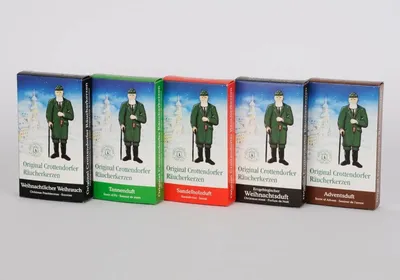 Produktbild von 5 tlg Set Crottendorfer Räucherkerzen Weihrauch, Tannenduft, Sandelholz, Erzgebirgischer Weihnachtsduft, Adventsduft