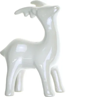 Produktbild von Dekofigur aus glänzender weißer Keramik, 11 cm hoch, 8 cm breit