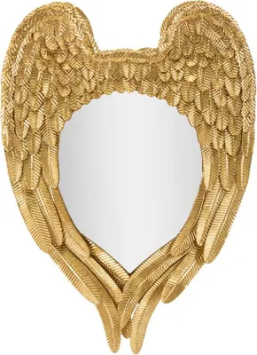 Image de FURNLUX Miroir mural ailes or 99cm / Couleur principale : Or / Dimensions : 99 x 72 x 3 cm