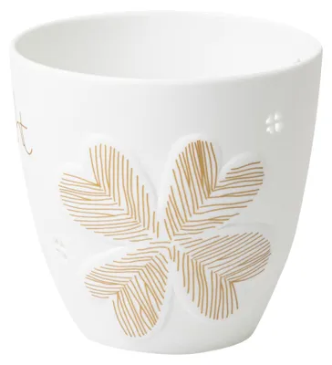 Produktbild von Räder Design Teelichthalter Poesielicht Glückslicht Weiß-Gold (9cm)