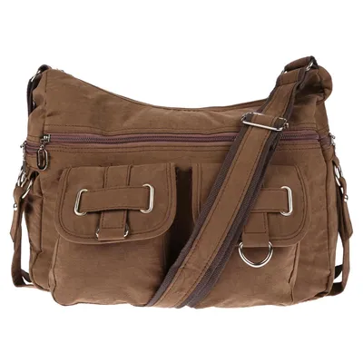 Produktbild von Damenhandtasche Schultertasche Tasche Umhängetasche Canvas Shopper Crossover Bag Braun