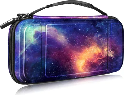 Produktbild von Fintie Tragetasche Kompatibel mit Nintendo Switch/Switch OLED Modell - [Stoßfeste] Hartschalen Aufbewahrung mit 10 Spielkartenhaltern, Reisetasche für Konsole und Zubehör, Die Galaxie
