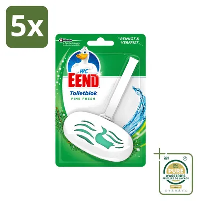 Produktbild von 5 x WC Eend Pine Fresh Toiletblock - Dennen - 40 g - Vorratspackung - 5 Stücke