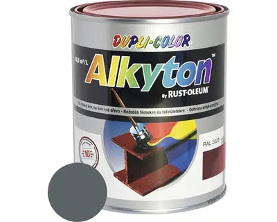 Zdjęcie produktu dla Farba samogruntująca do rdzy i drewna z połyskiem Alkyton 0,75 l ciemnoszara RAL7005