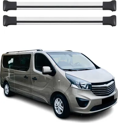 Image de Barres de toit transversales pour Opel Vivaro 2014-2024 Aluminium Gris