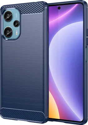 Produktbild von Redmi Note 12 Turbo Hülle, Carbon-Faser TPU Silikon Stoßfest Schutzhülle für Xiaomi Redmi Note 12 Turbo Blau
