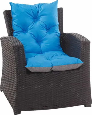 Immagine prodotto di Set di 2 cuscini per sedia Cuscino per sedia 50x55x50 blu | cuscino per sedia da esterno | cuscino per sedia da giardino