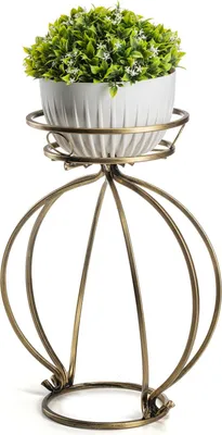 Zdjęcie produktu dla HowHomely stojak na kwiaty 38x28x54 cm stojak na rośliny czarno-złoty stojak na kwiaty metalowy