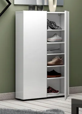 Produktbild von Schuhschrank >SPAZIO< (BxHxT: 73,4x115x18,6 cm) in weiß - 73,4x115x18,6 (BxHxT)