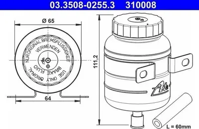 Produktbild von ATE Bremsflüssigkeitsbehälter Ausgleichsbehälter 03.3508-0255.3