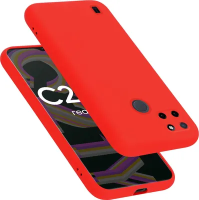 Produktbild von Cadorabo Schutzhülle für Realme C21Y / C25Y Hülle in Rot Handyhülle Case Cover TPU Etui
