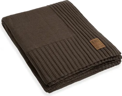 Produktbild von Knit Factory Uni Plaid XL - Dark Taupe - 195x225 cm
