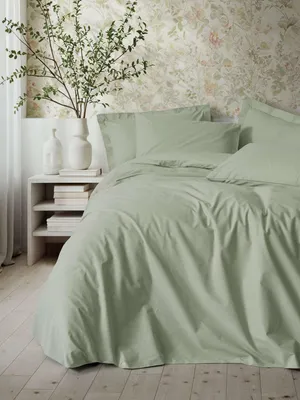 Immagine prodotto di L'Essentiel Linge de Maison, Plain - Sage, Set copripiumino letto singolo XXL (DE), salvia, 100% cotone, 155 x 155 cm